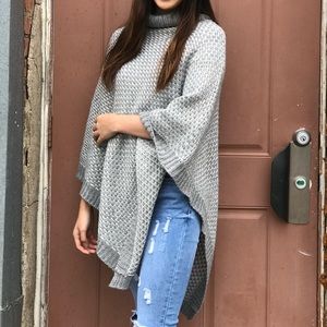 Calvin Klein Knit Collar Shawl Sweater